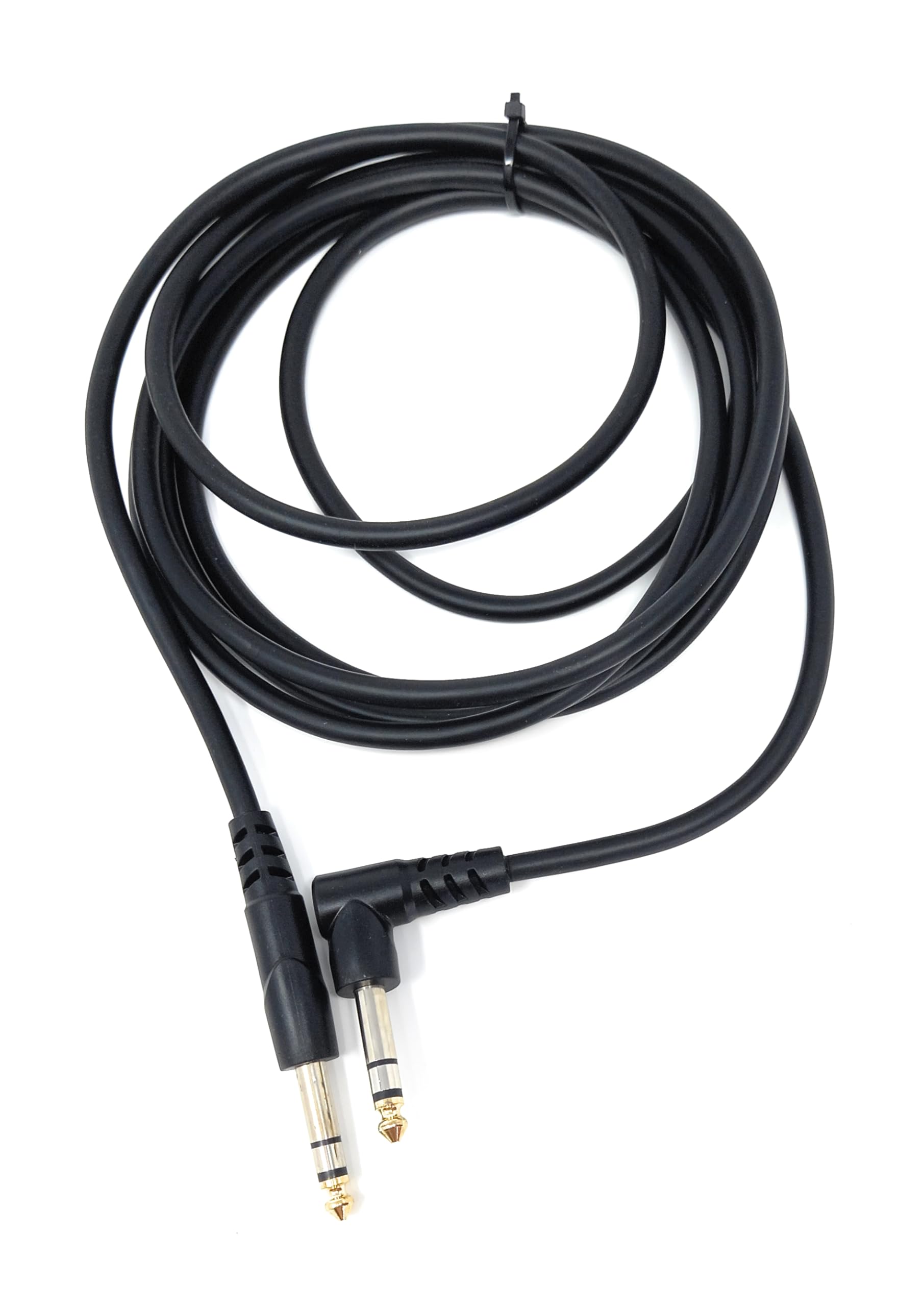 DRUT 6.35mm 1/4" Stereo TRS Male Jack to Right Angled Male Jack, Audio, Music Instrument, Flexible Cable Lead