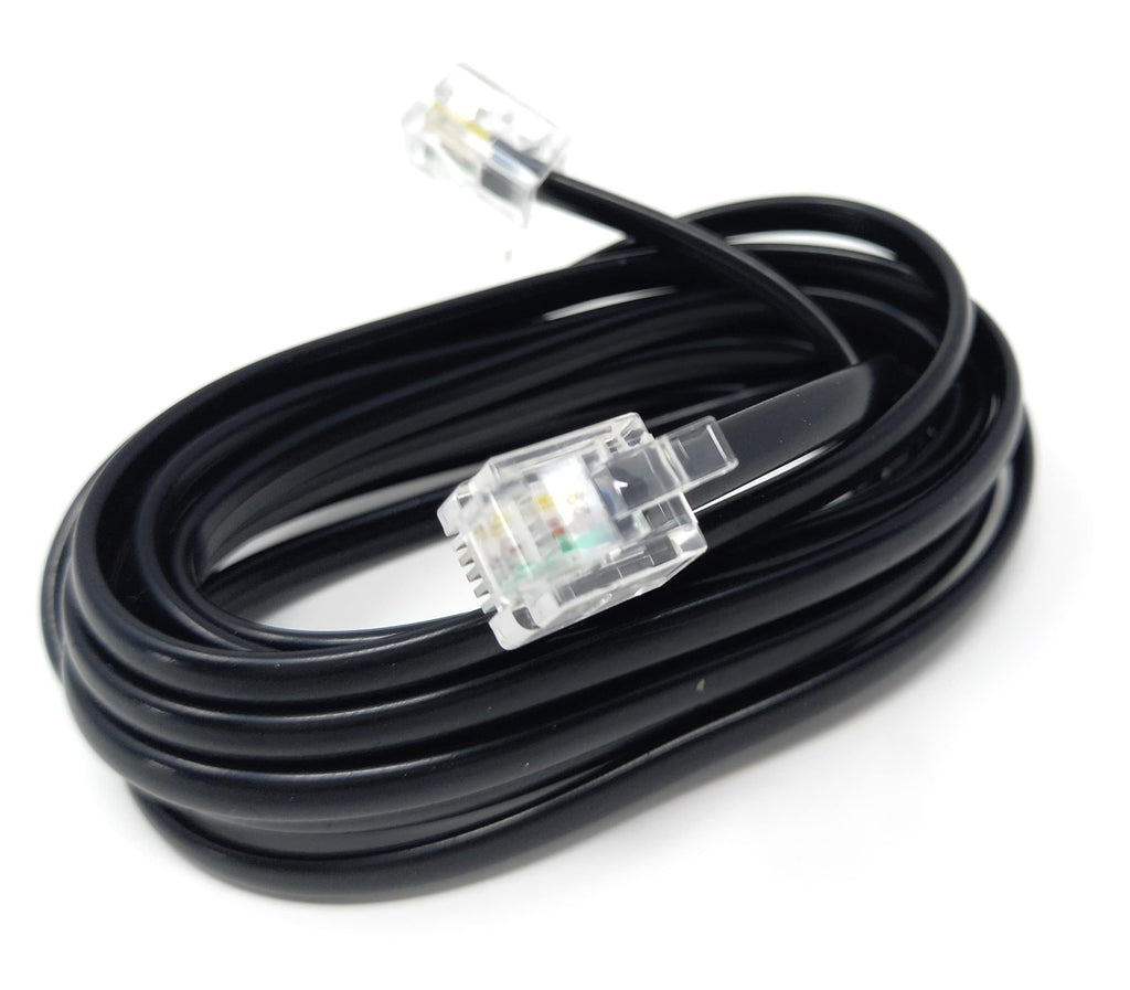 DRUT RJ11 to RJ11 Telephone Landline Cable ADSL (6P4C) Flat Lead High Speed BT Internet Broadband Male to Male Router, Modem, Phone Extension Wire