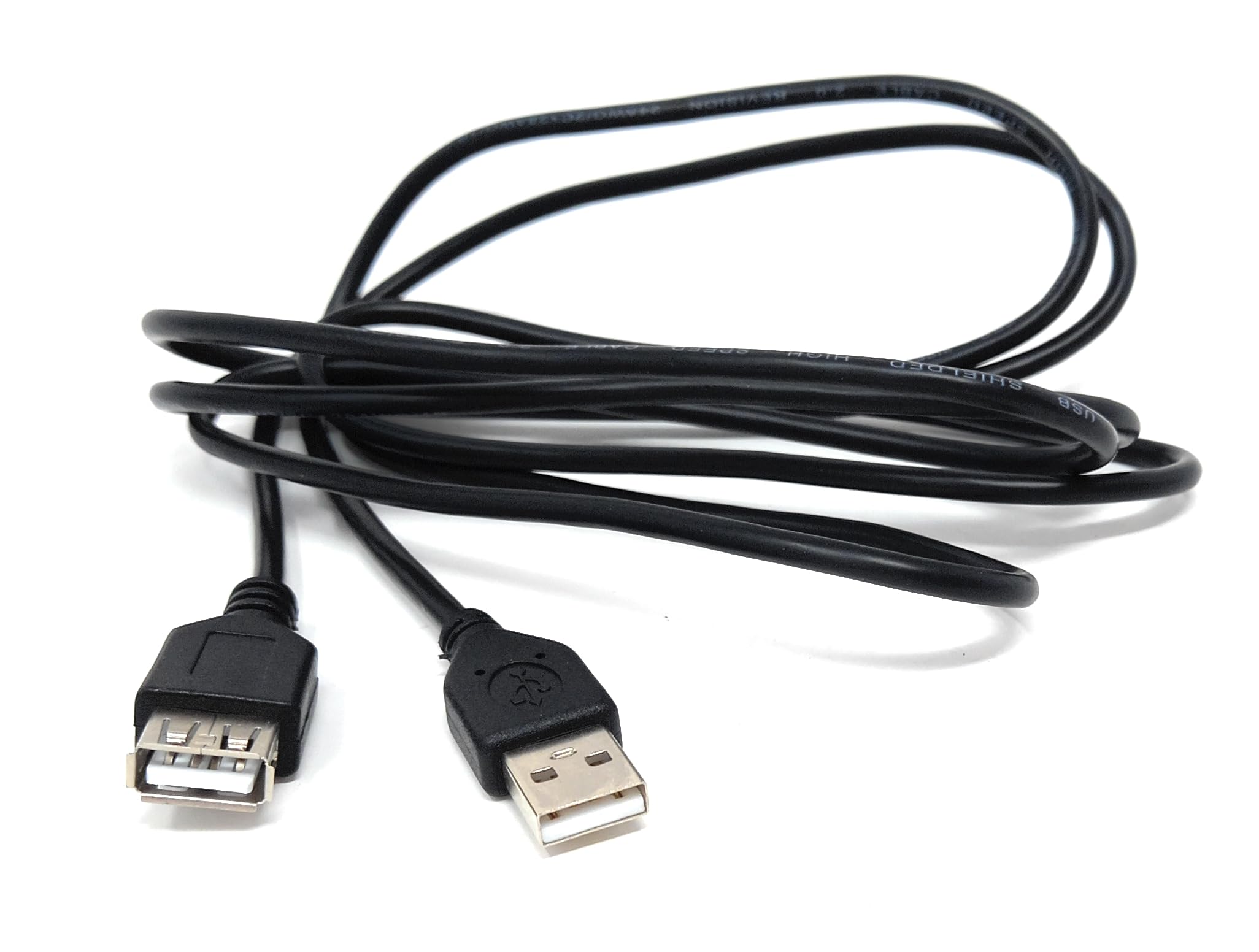 DRUT USB Extension Cable – High-Speed USB 2.0 A Male to A Female Lead, 24AWG Heavy-Duty Wire, Black Extension Cord for PC, Laptop, Printer, USB Hub