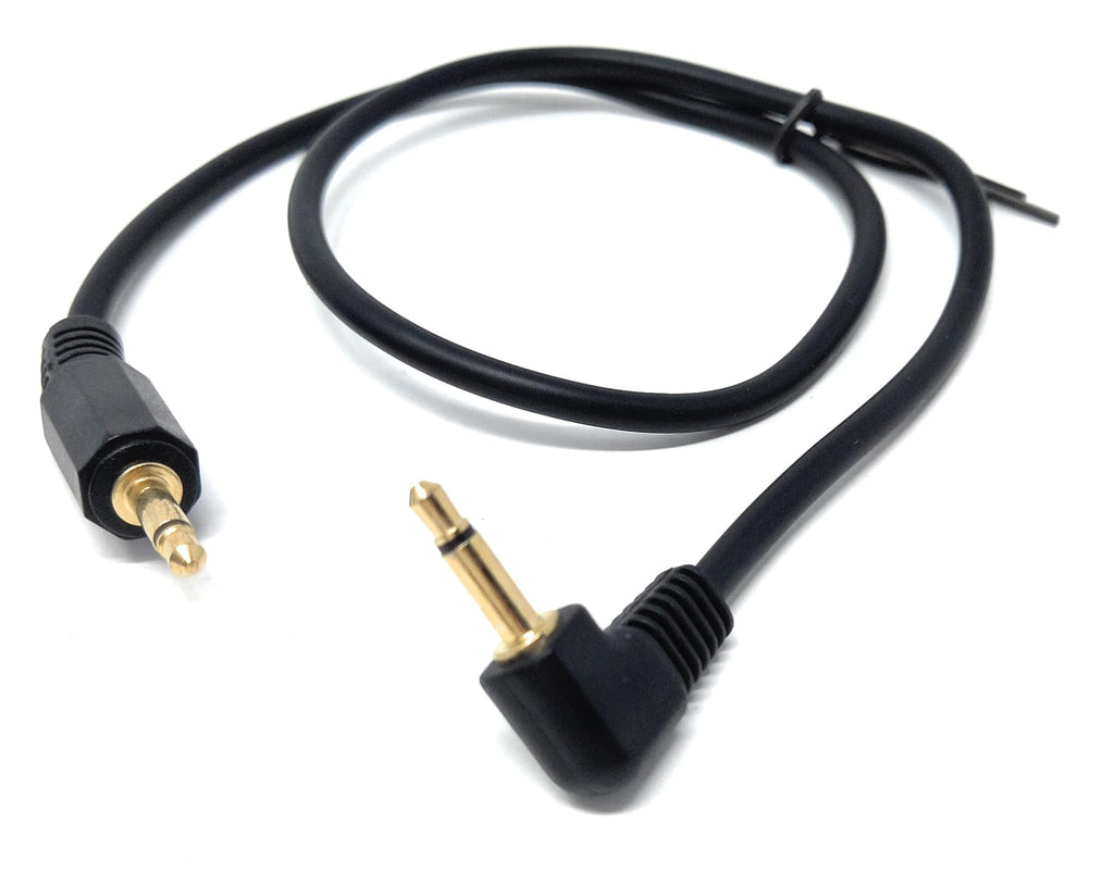 3.5mm Mono to 3.5mm Mono Jack Plug Right Angle Audio 1/8'' AUX Cord Cable Lead