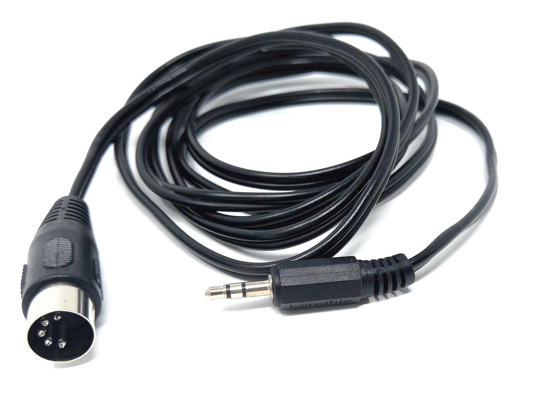 DRUT 3.5mm Stereo Jack Plug to 5 Pin Midi Din Male AUX Audio Cable, Midi Pins 2, 3, 5 are Connected