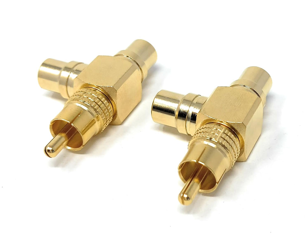 DRUT RCA 2 Way Stackable 1 Male to 2 Female Audio/Video Adapter