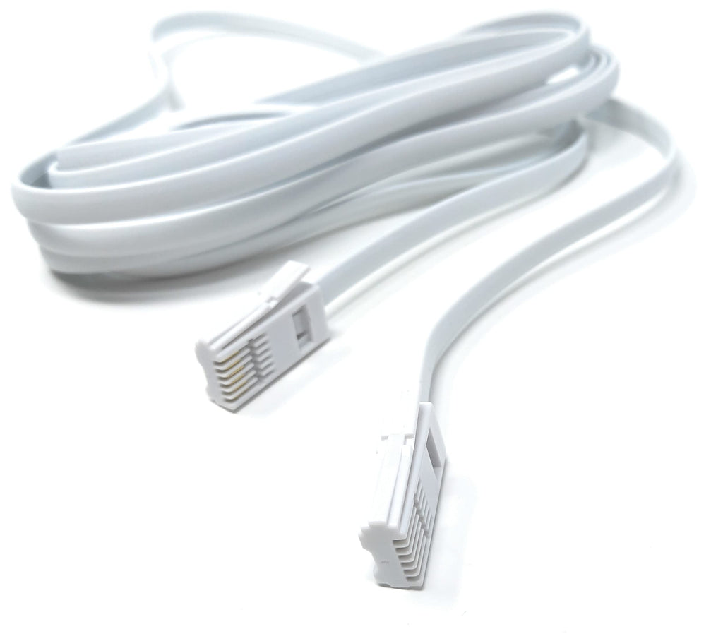 DRUT BT to BT 6 Wire (631A) Male to Male Plug Telephone Flat Cable Lead