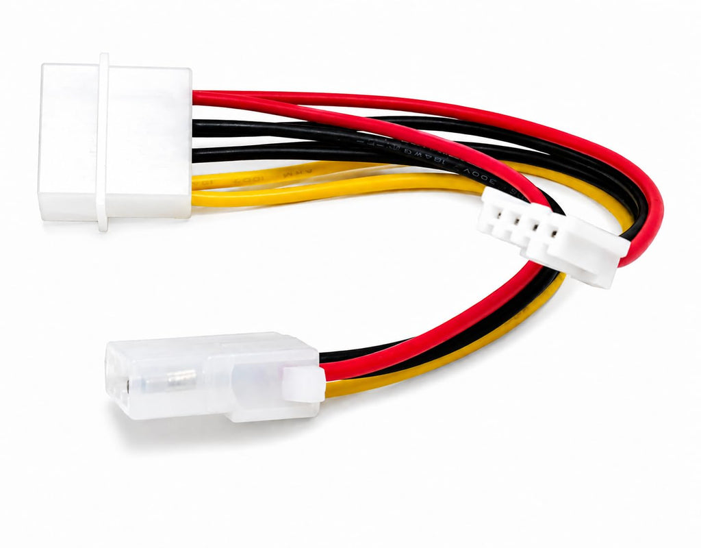 DRUT Molex Extension Cable, 4 Pin Female to 4Pin Male with 4Pin Female Floppy Power Connector, LP4 to Berg Mini-Spox PSU Adapter for PC Power Supply and Legacy Drives