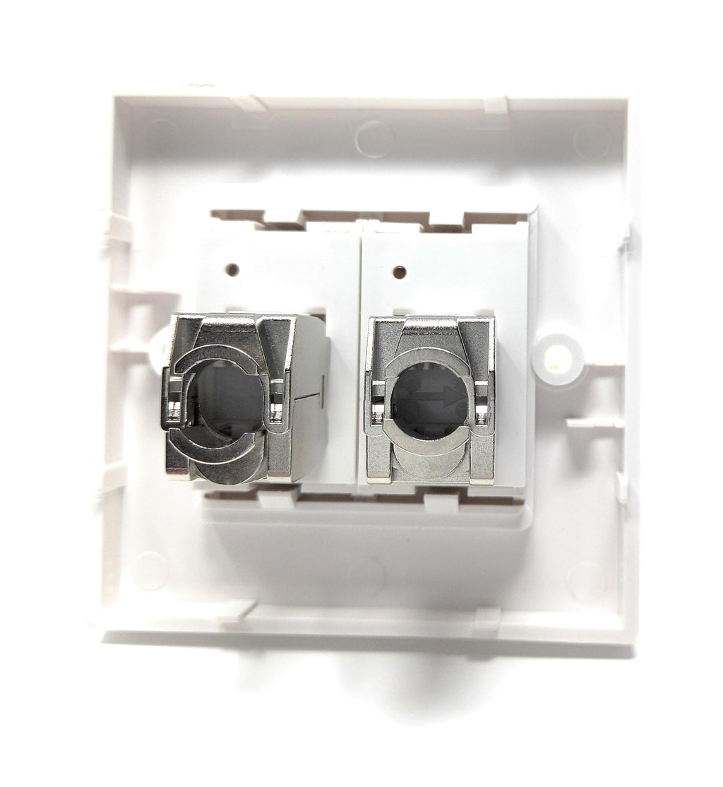 DRUT Cat6a Shielded Loaded Faceplate Tool-less for RJ45 Ethernet Cable