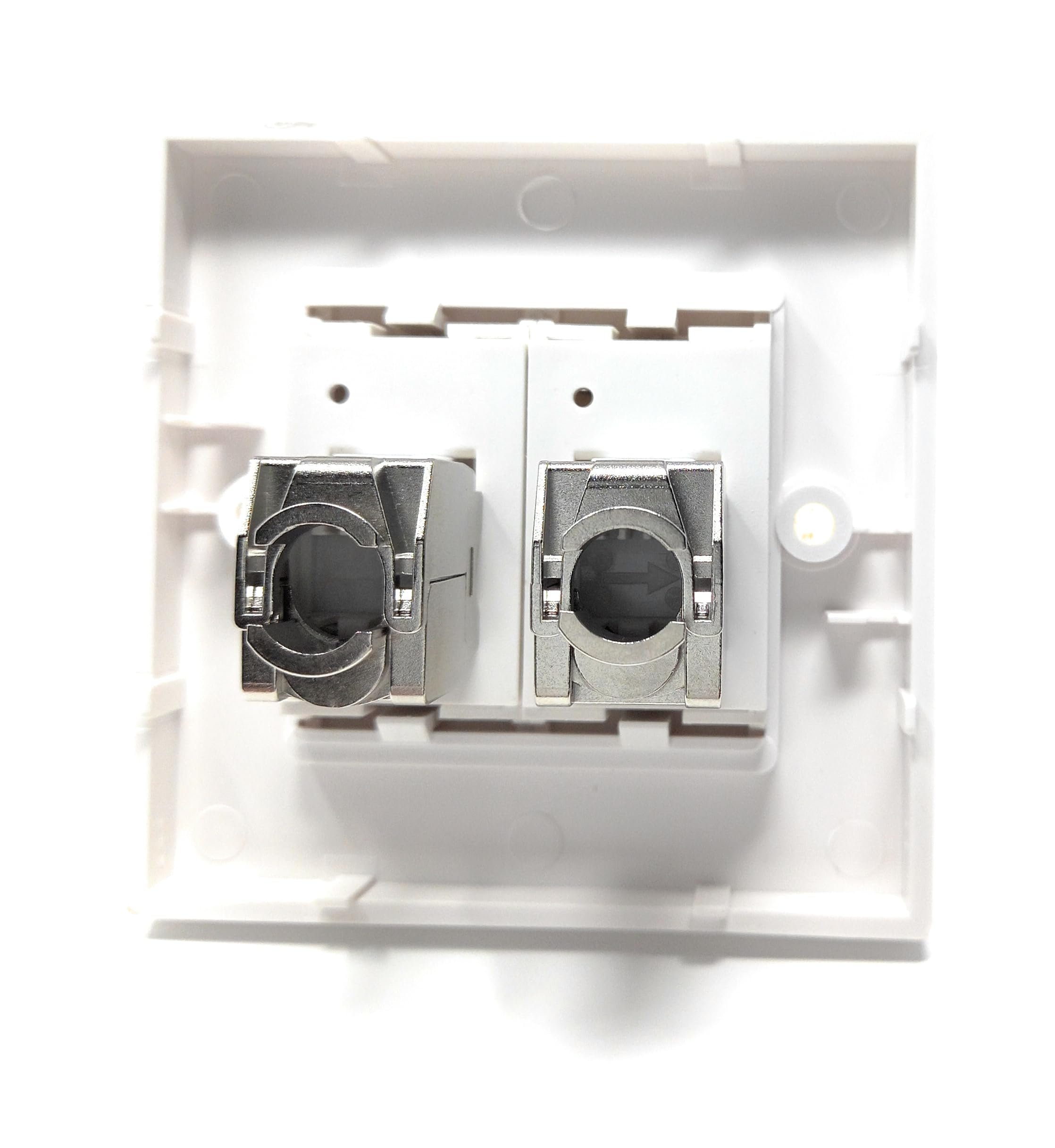 DRUT Cat6a Shielded Loaded Faceplate Tool-less for RJ45 Ethernet Cable