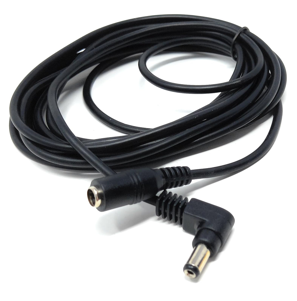 DRUT 5.5mm x 2.1mm Right Angled DC Power Male to Female Lead for Security Camera, LED Strip, CCTV IP Surveillance, Solar Panel, Music Instruments Extension Cable