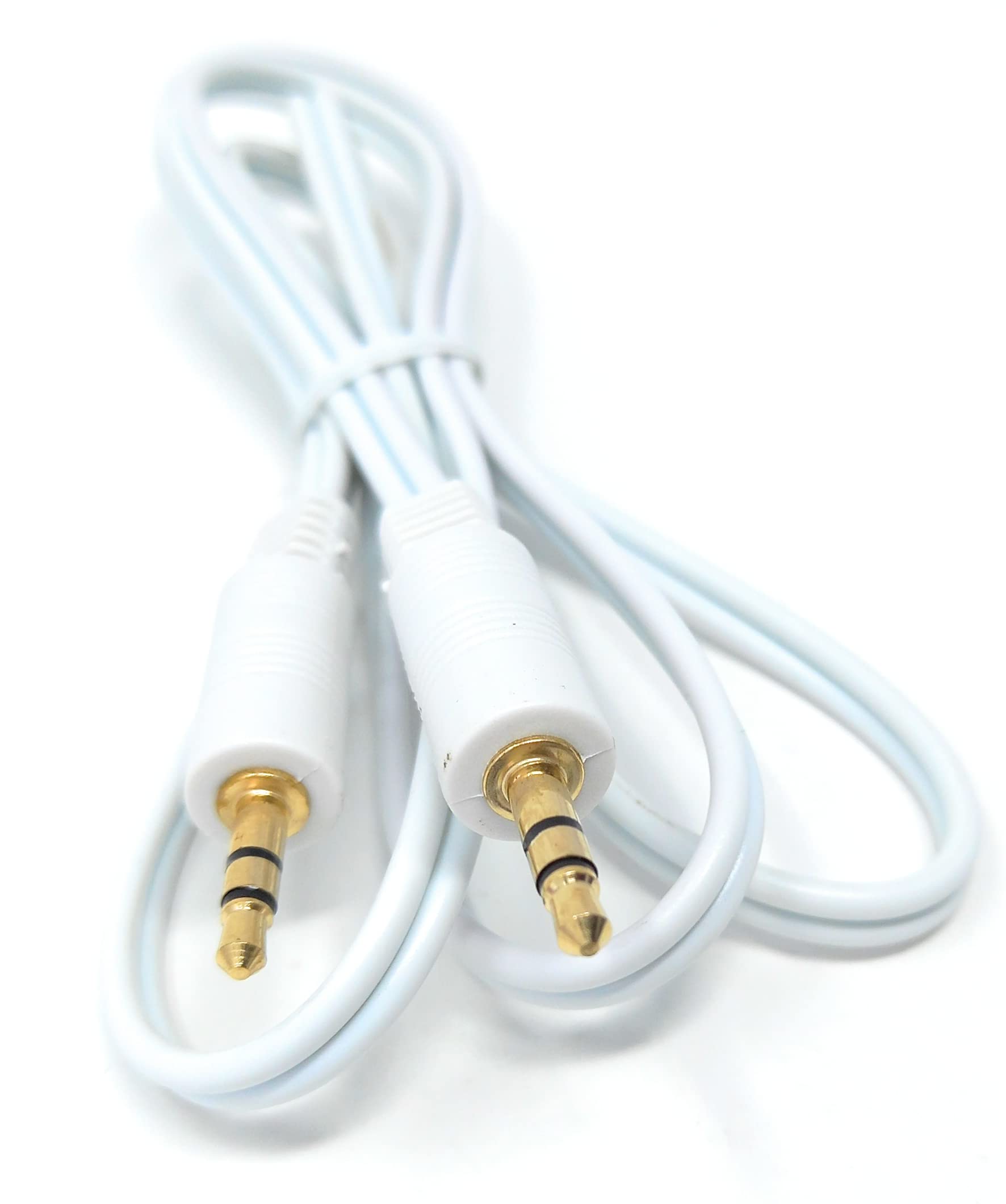 DRUT 3.5mm to 3.5mm Stereo Audio AUX Cable Gold Connectors, Small 3 pin Jack to Jack Speaker Lead
