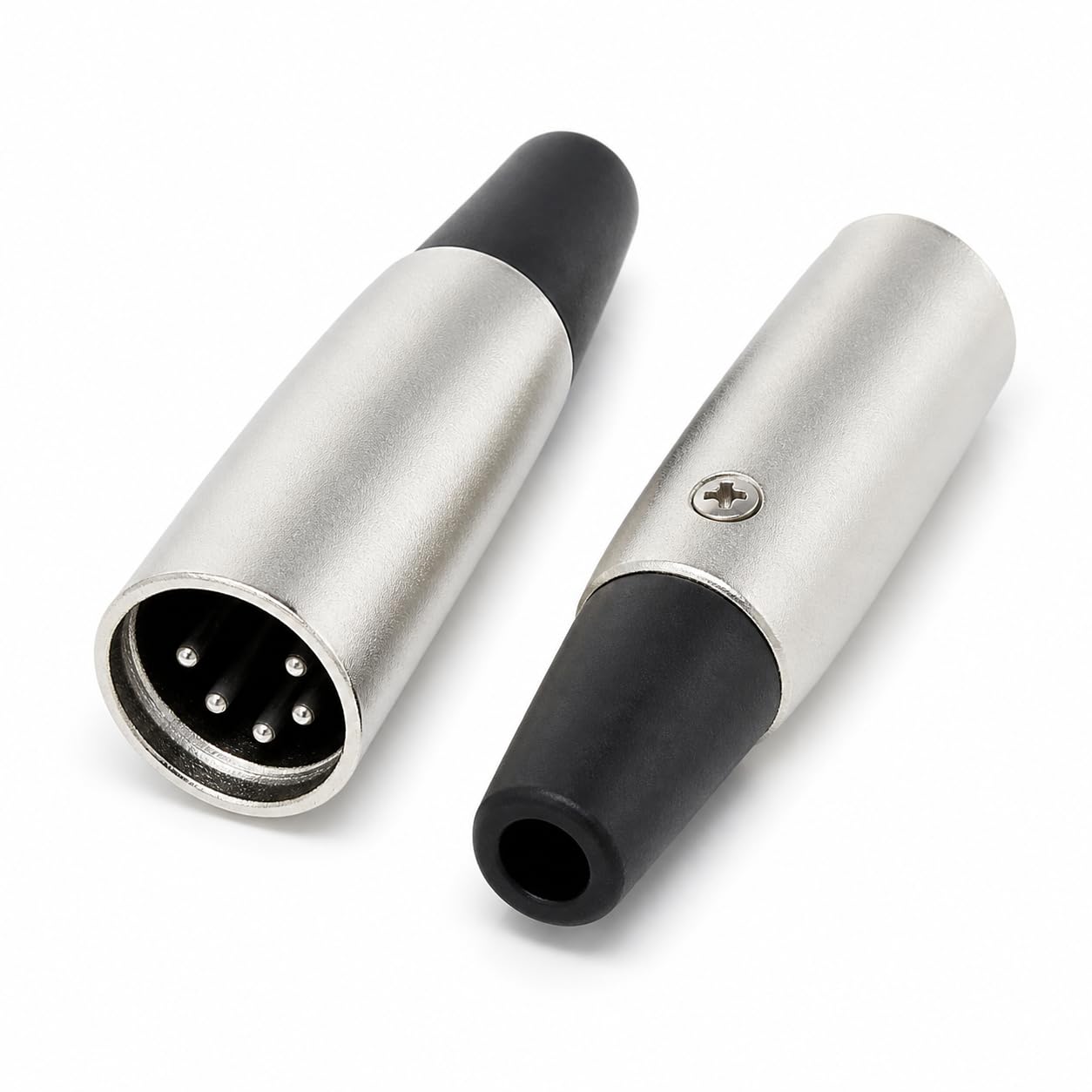 DRUT 5-Pin MIDI DIN Plug – Metal Audio Adapter with Rubber Strain Relief, Solder-Type Connector for DIY MIDI Cable & Audio Projects