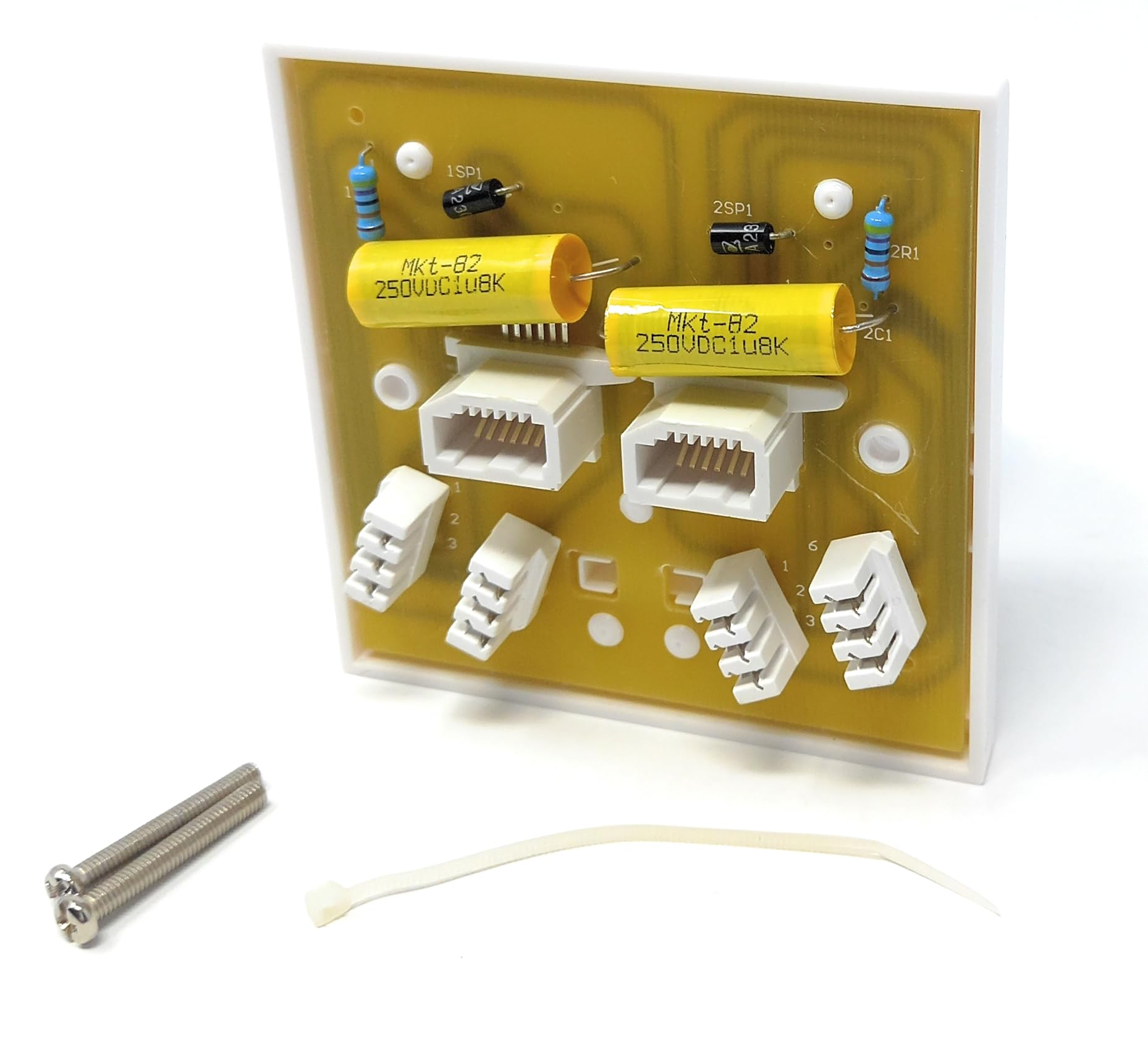 DRUT Twin BT Master Telephone Flush Mounting PSTN IDC Wall Double Socket (4/1A)