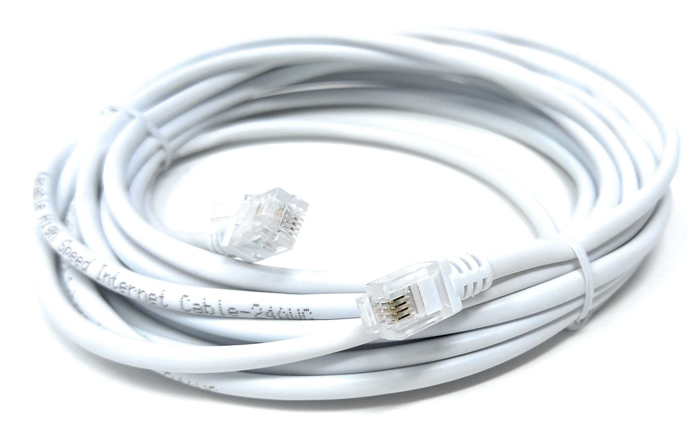 RJ11 to RJ11 ADSL 2 High Speed Broadband Modem Telephone Cable Transmits Data Up to 100 Mbits/sec, 26 AWG Supports Analogue or Digital (DSL/ISDN) Applications