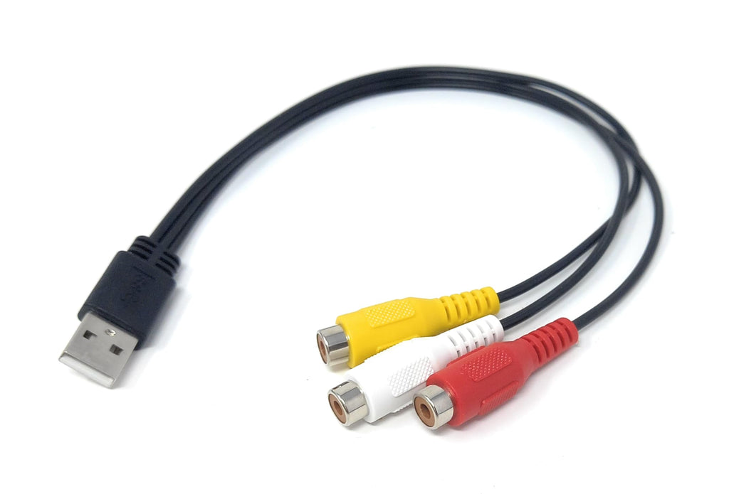 DRUT USB 2.0 to RCA Adapter Cable, Audio Video Composite Converter, 24cm Male to Female Splitter Cord for TV, Game Consoles, Camcorders, PC