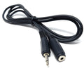 3.5mm Mono Jack to 3.5mm Socket Extension Cable, Male Plug to Female Socket Nickel Connectors