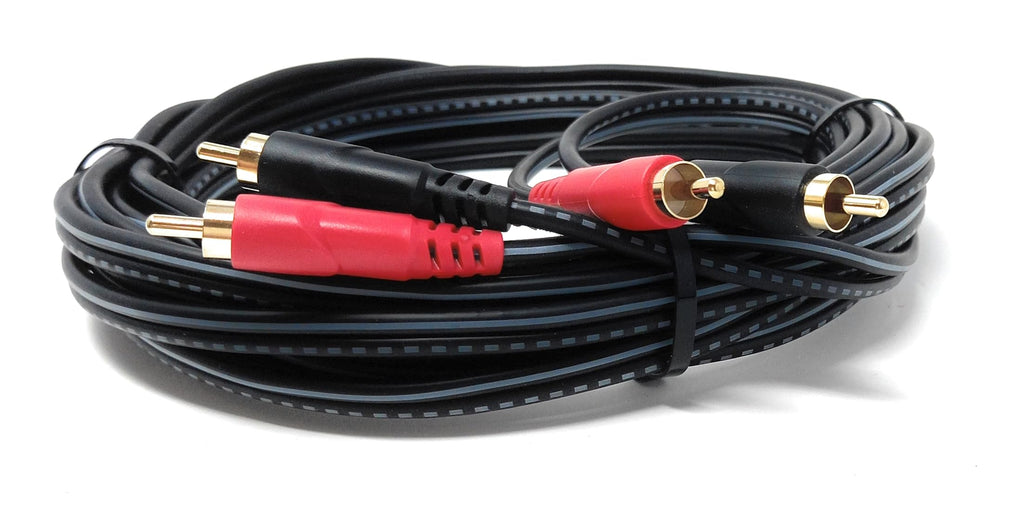 DRUT 2 x RCA Audio Cable – Stereo Male to Male Lead with Gold-Plated Plugs for Amplifier, Active Speakers, Subwoofer, Turntable, HiFi & Home Audio Systems