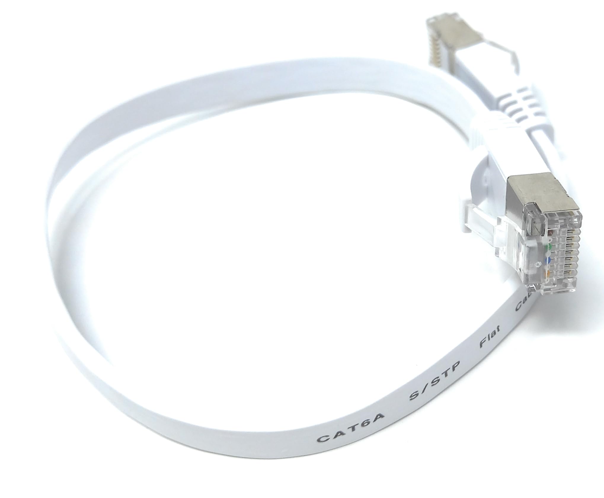 DRUT Flat CAT6a/Cat6 Shielded S/STP 500MHz RJ45 Ethernet LAN 10 gigabit connections, Full Copper Cable Lead, for Routers, Switches, PCs, Gaming Consoles