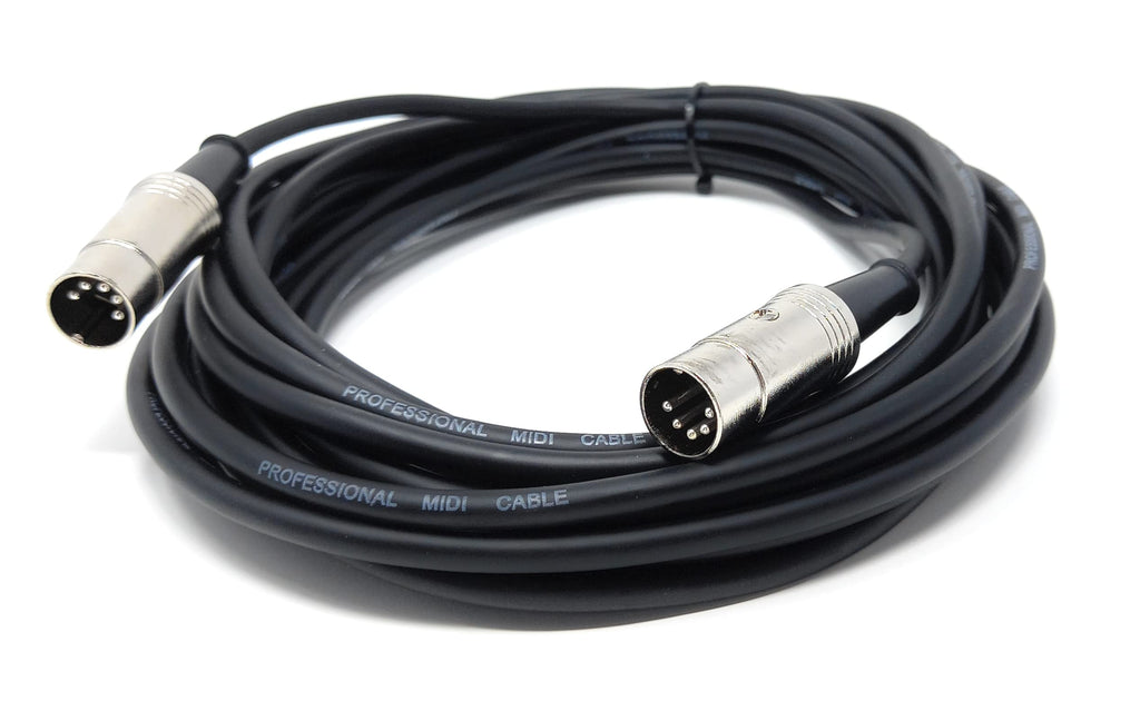 DRUT MIDI Male to Male Lead 5 pin DIN Shielded Flexible for Computer, Synth, Keyboard, Effects, Music Instruments Audio Cable