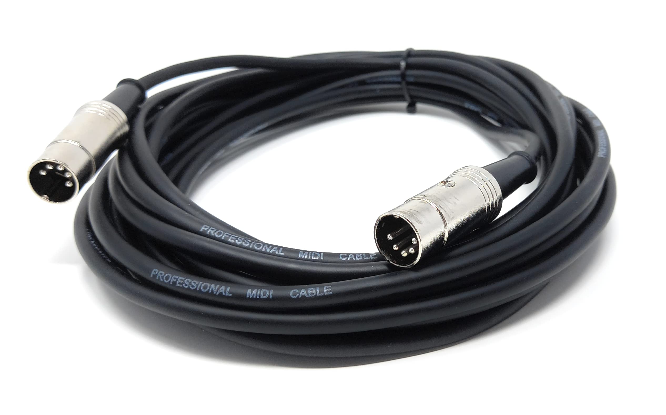 DRUT MIDI Male to Male Lead 5 pin DIN Shielded Flexible for Computer, Synth, Keyboard, Effects, Music Instruments Audio Cable