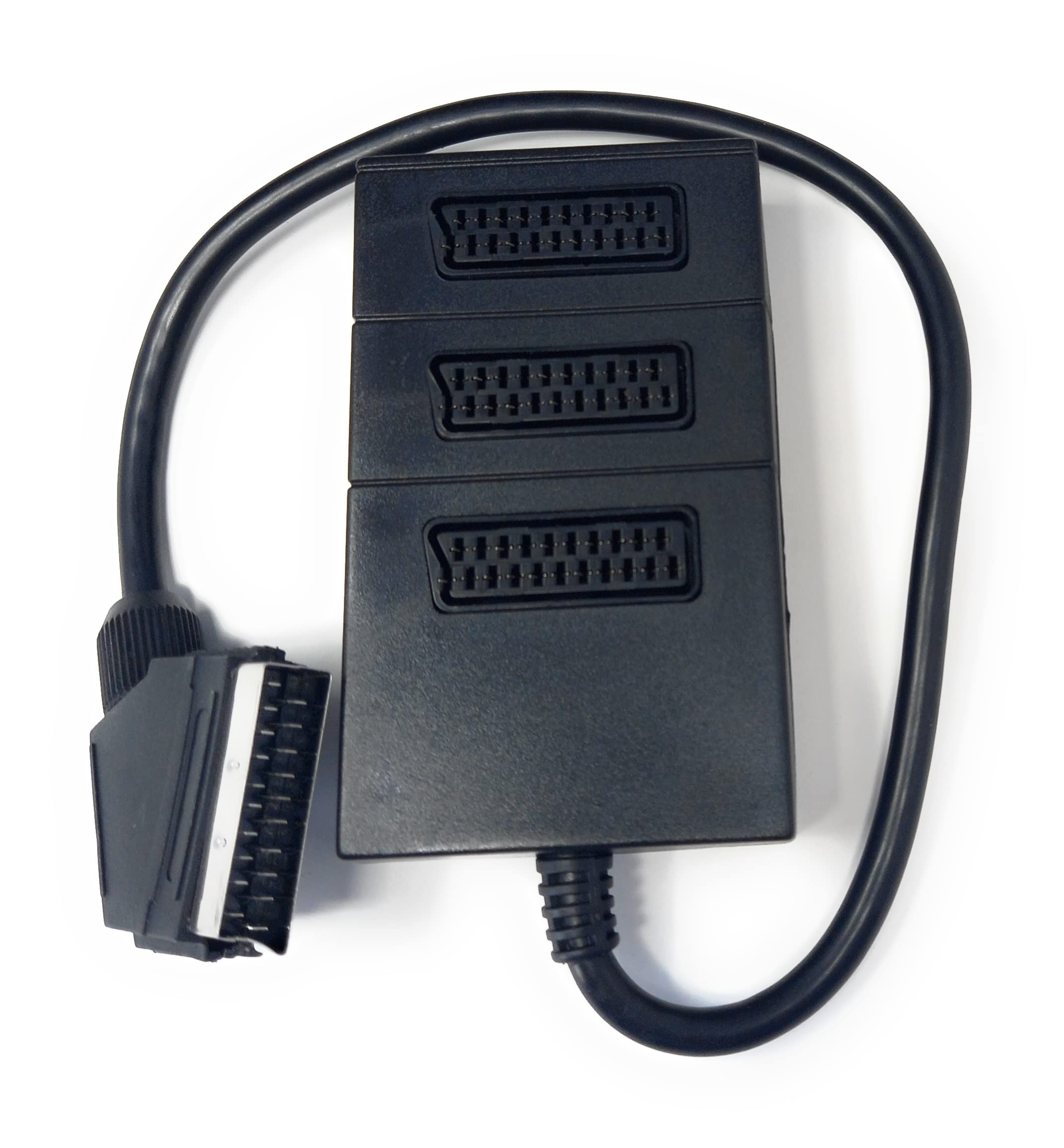 DRUT Scart Splitter Box Video Cable Adapter for TV, DVD, VHS, Game Console