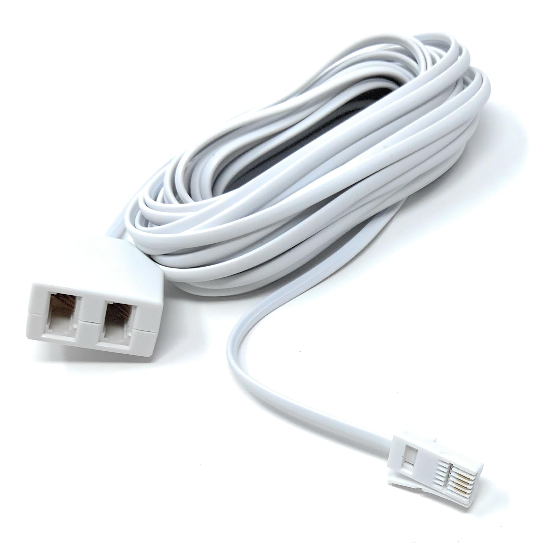 Twin BT Extension Lead, One Jack to Two Sockets, Double Telephone Splitter Cable