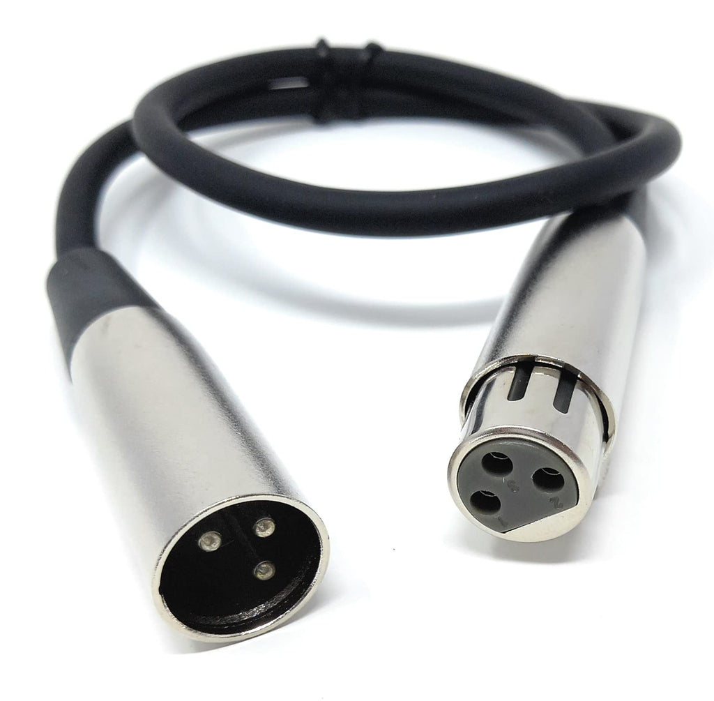 DRUT 3 pin XLR Male Plug To XLR Female Socket, Audio Microphone, Mixer, Speaker Lead Cable