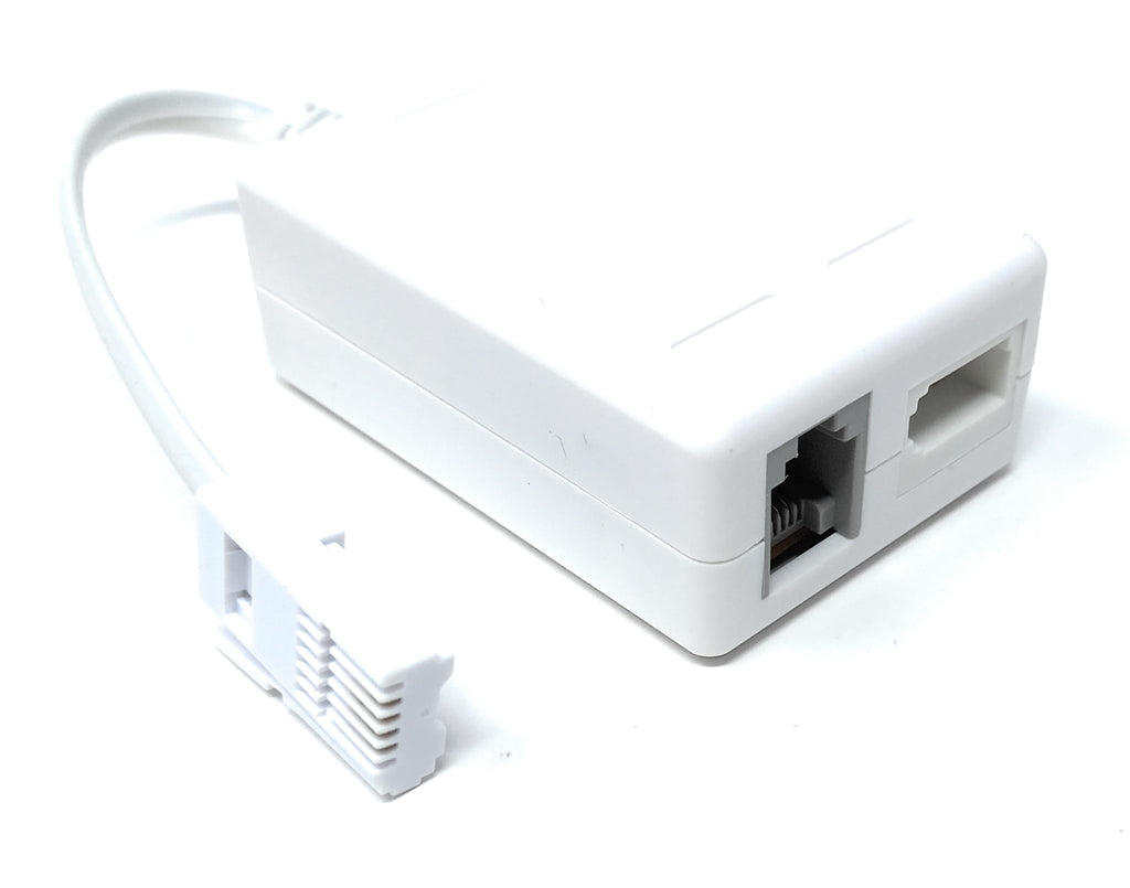DRUT BT Microfilter Internet Broadband Splitter ADSL/ADSL2+ Adapter With 1 x BT and 1 x RJ11 Output Short Cable Lead