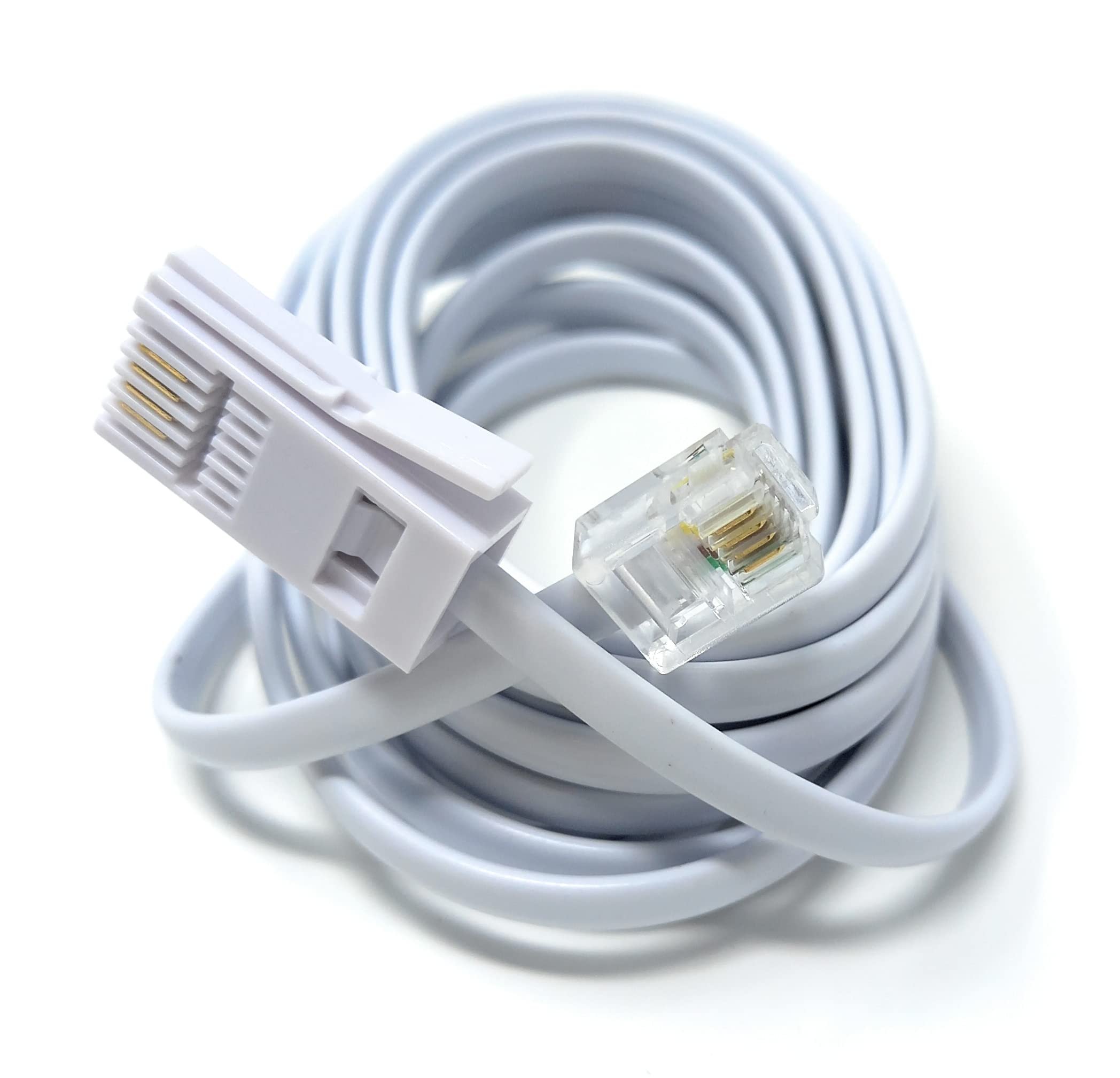 DRUT RJ11 to BT, 4 Pin Male to Male Rollover Cable Modem Router Lead Cord VDSL/ADSL (not for telephone)