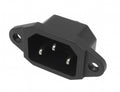 IEC C14 3-Pin Panel Mount Plug, 10A 250V Chassis Inlet Power Connector, AC Socket with 6.35mm Tabs for Electronics, Power Supplies