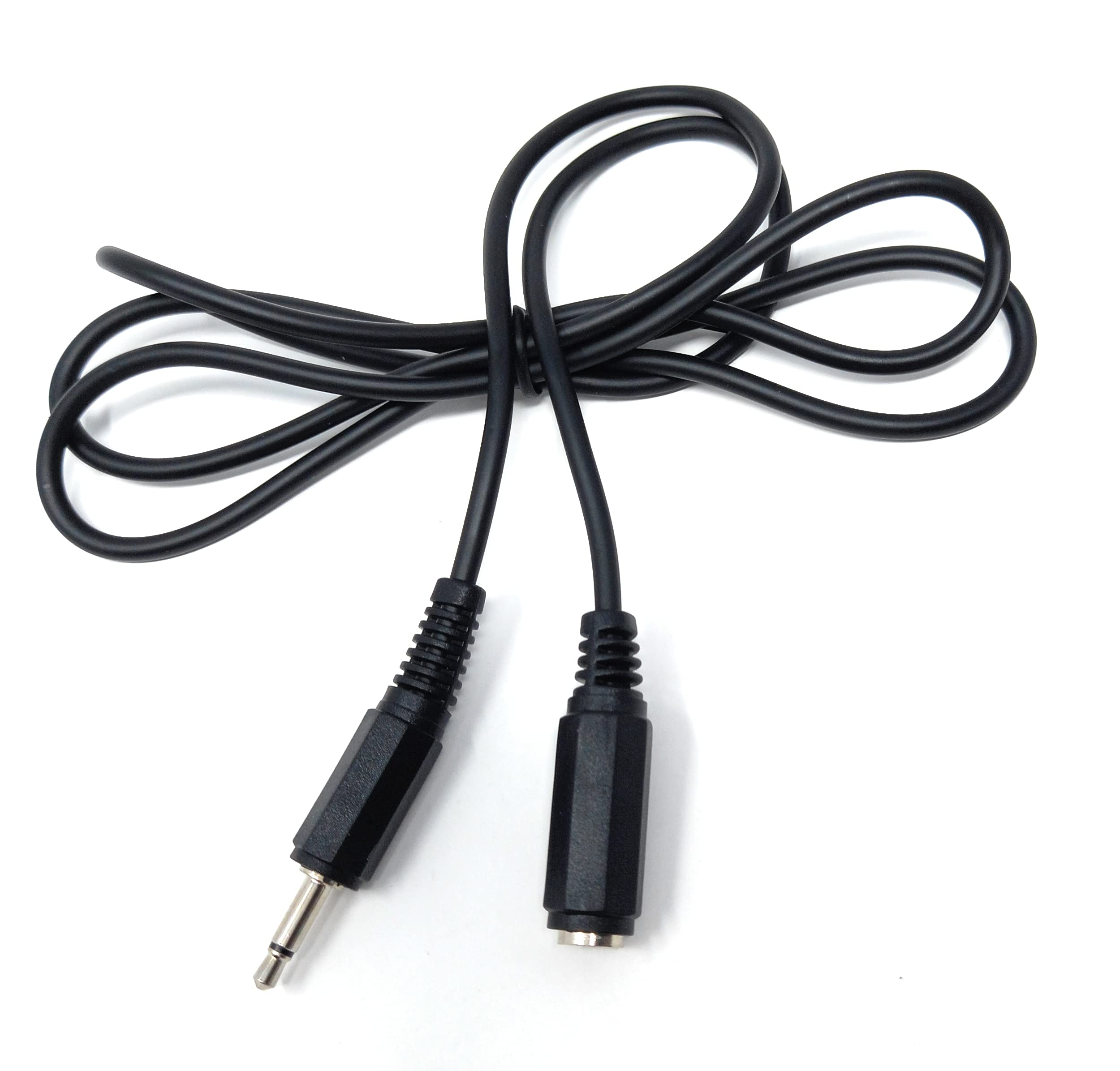 3.5mm Mono Jack to 3.5mm Socket Extension Cable, Male Plug to Female Socket Nickel Connectors