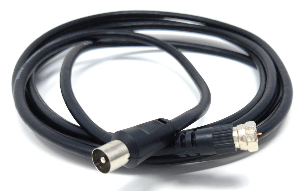 DRUT RF TV Aerial Male to F Type Connector Male Plug Coaxial Coax Cable, Lead, 75 Ohm, 3C-2V