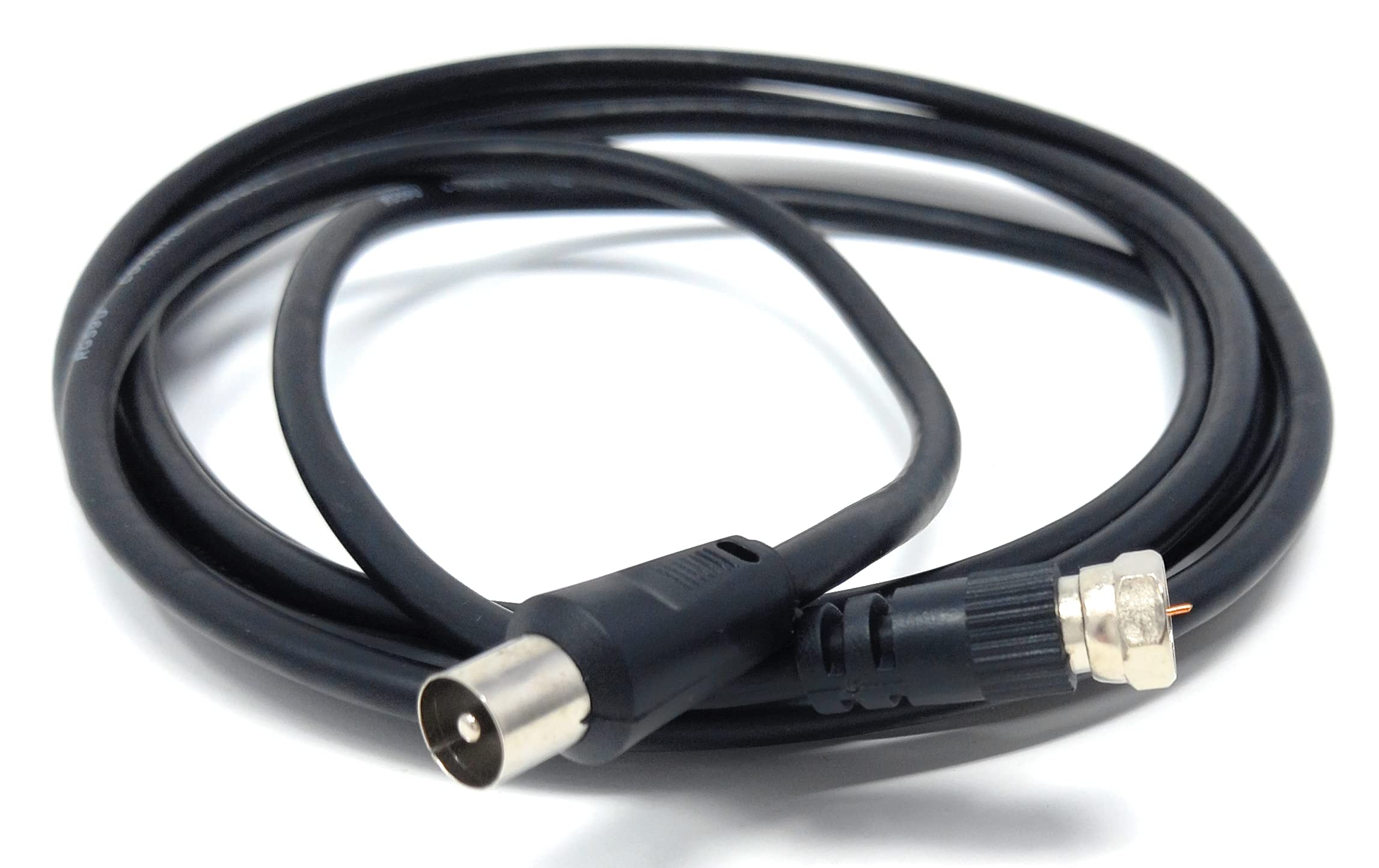 DRUT RF TV Aerial Male to F Type Connector Male Plug Coaxial Coax Cable, Lead, 75 Ohm, 3C-2V