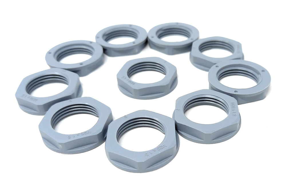 M20 20mm Nylon Locknut (Polyamide), Pack of 10 – Durable, Lightweight Fastening Solution