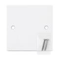 Single Blanking Plate Cover for Electrical Sockets Back Box White Finish, With Screws (86mm x 86mm)