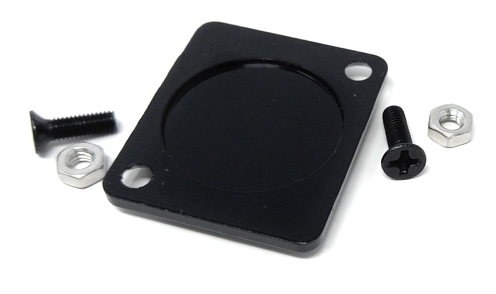 Brushed Aluminium Black Blank Spacer Wall Faceplate – D-Series Chassis Mount Insert with Screws