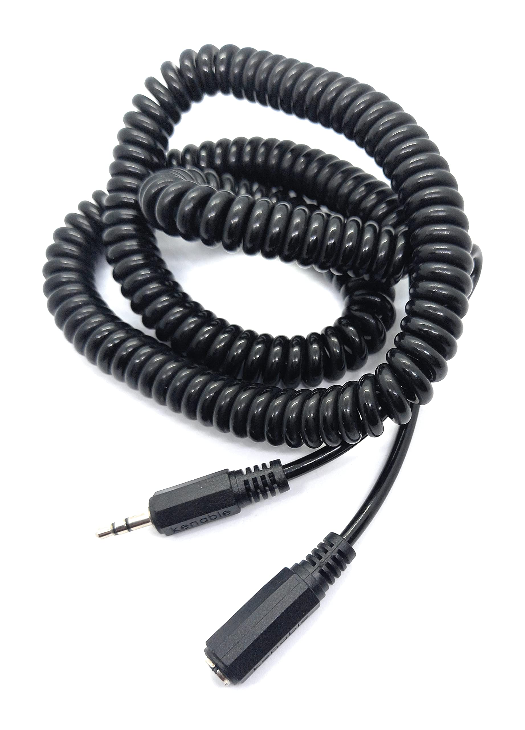 DRUT 3.5mm Stereo Jack to 3.5mm Socket Headphone, Speaker, HI-FI Extension Coiled Cable Lead