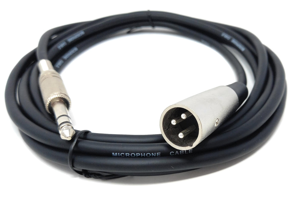 DRUT Stereo 6.35mm Jack to XLR Male 3 Pin Screened, Balanced, Flexible Audio Cable XLR Male to 1/4 TRS Stereo Cord for Pro HiFi, Guitar, Music Instrument, Microphone Lead
