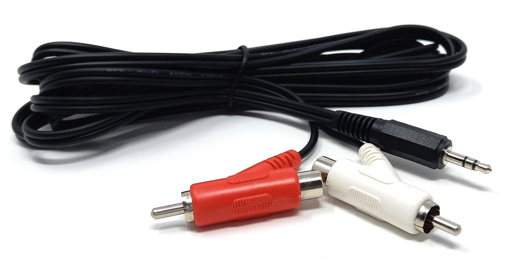 DRUT 3.5mm mini Stereo Jack Plug to 2x Stackable Male & Female RCA Phono Plugs Audio Lead Cable