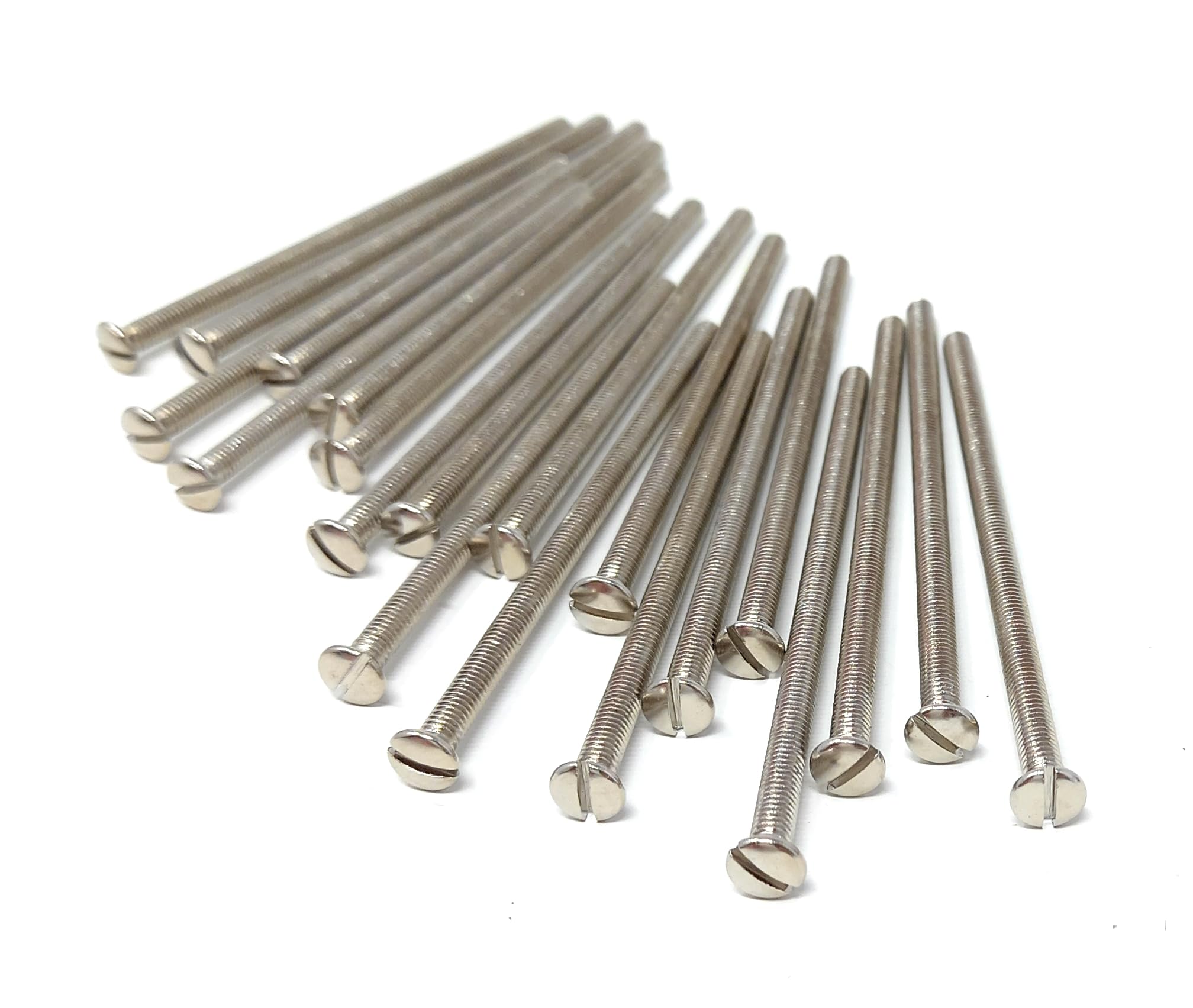 M3.5 Slotted Raised Countersunk Electrical Socket, Faceplate, Surface, Light Switch Screws, Nickel Plated