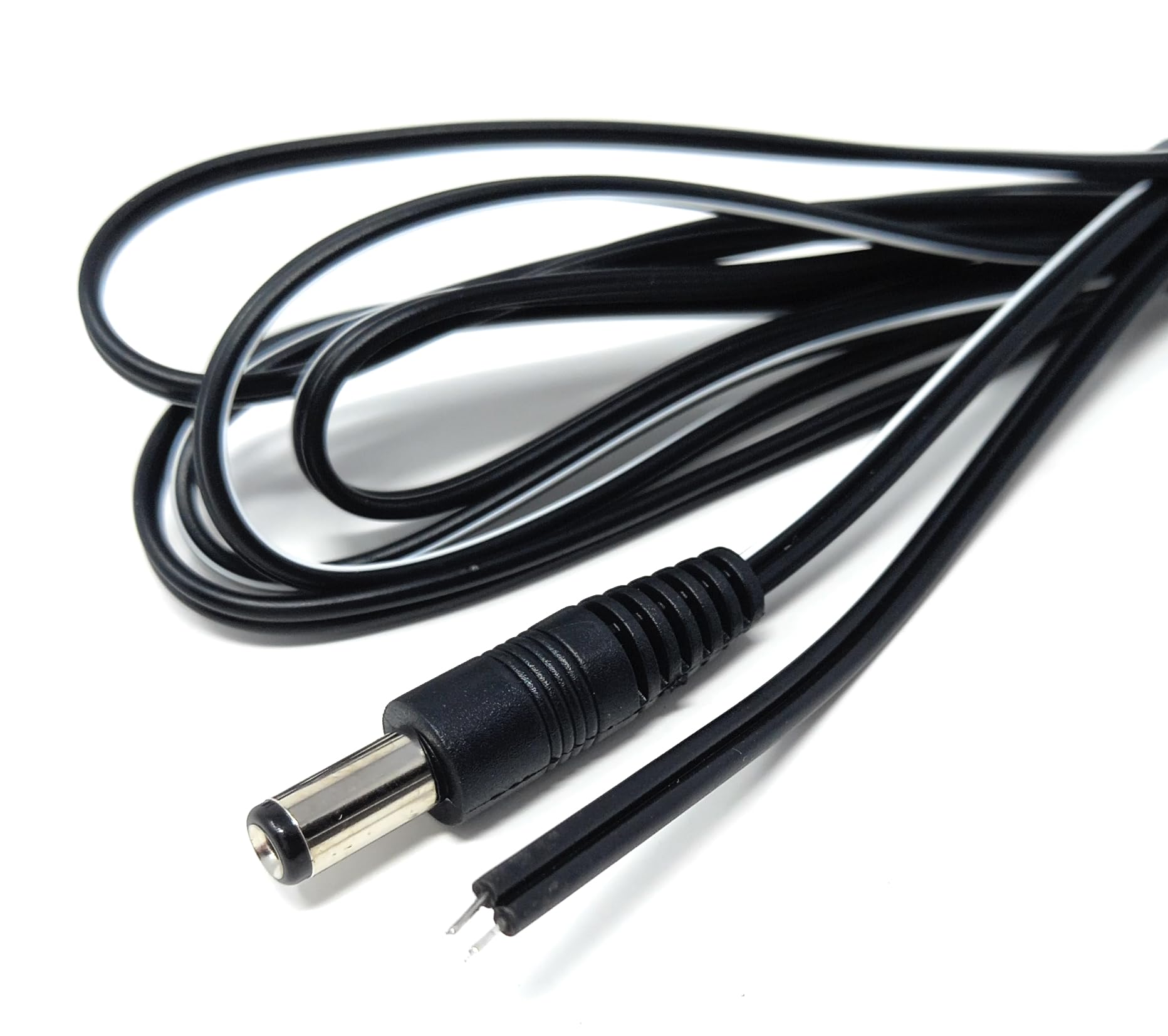 2.1mm x 5.5mm Male DC Plug to Bare Ended Power Cable Compatible With CCTV, LED Lights, Music Instruments, Solar Panels