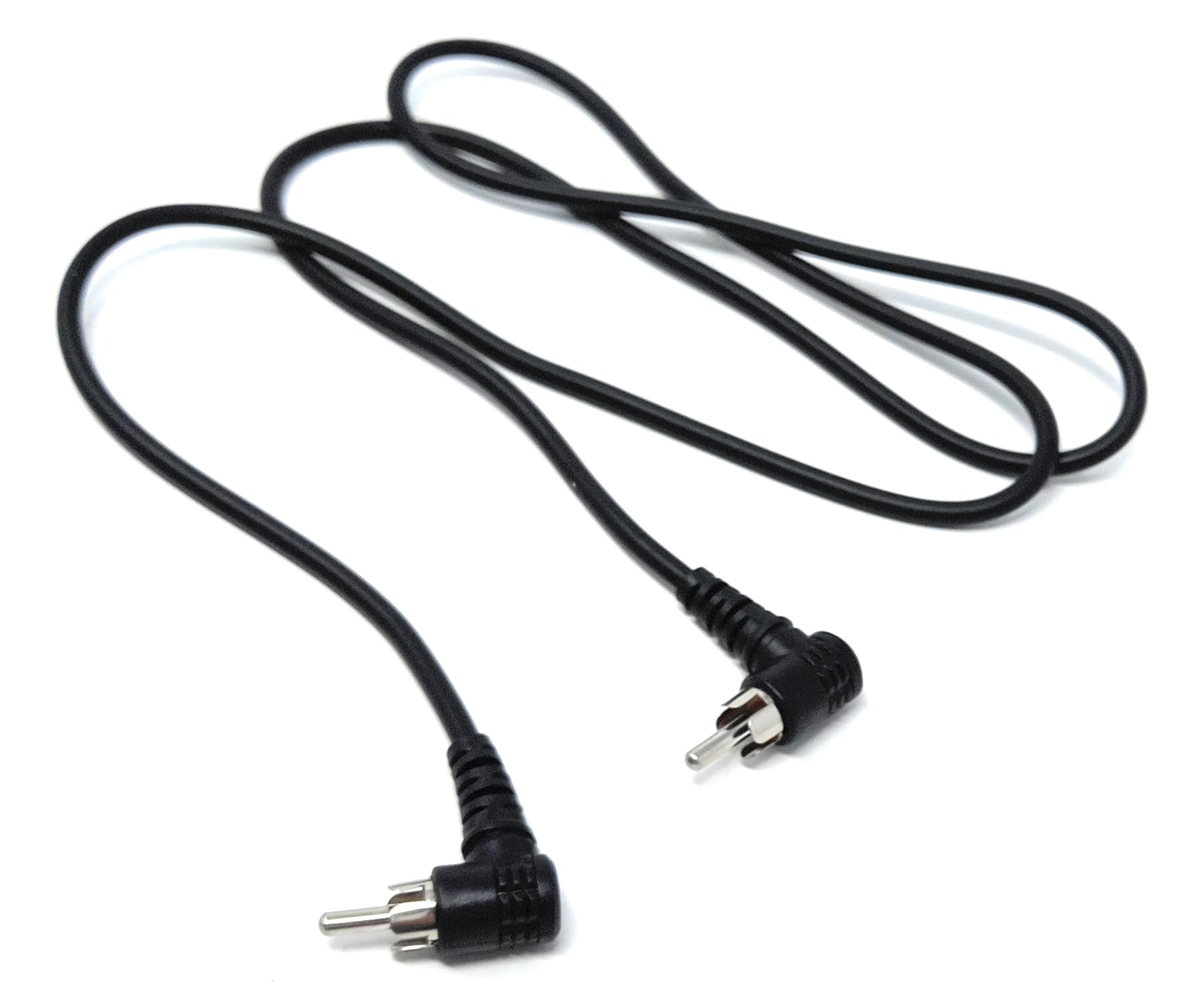 DRUT 1m Single RCA to RCA Phono Audio Video Cable, 90 Degree Right Angle Lead 3.3ft
