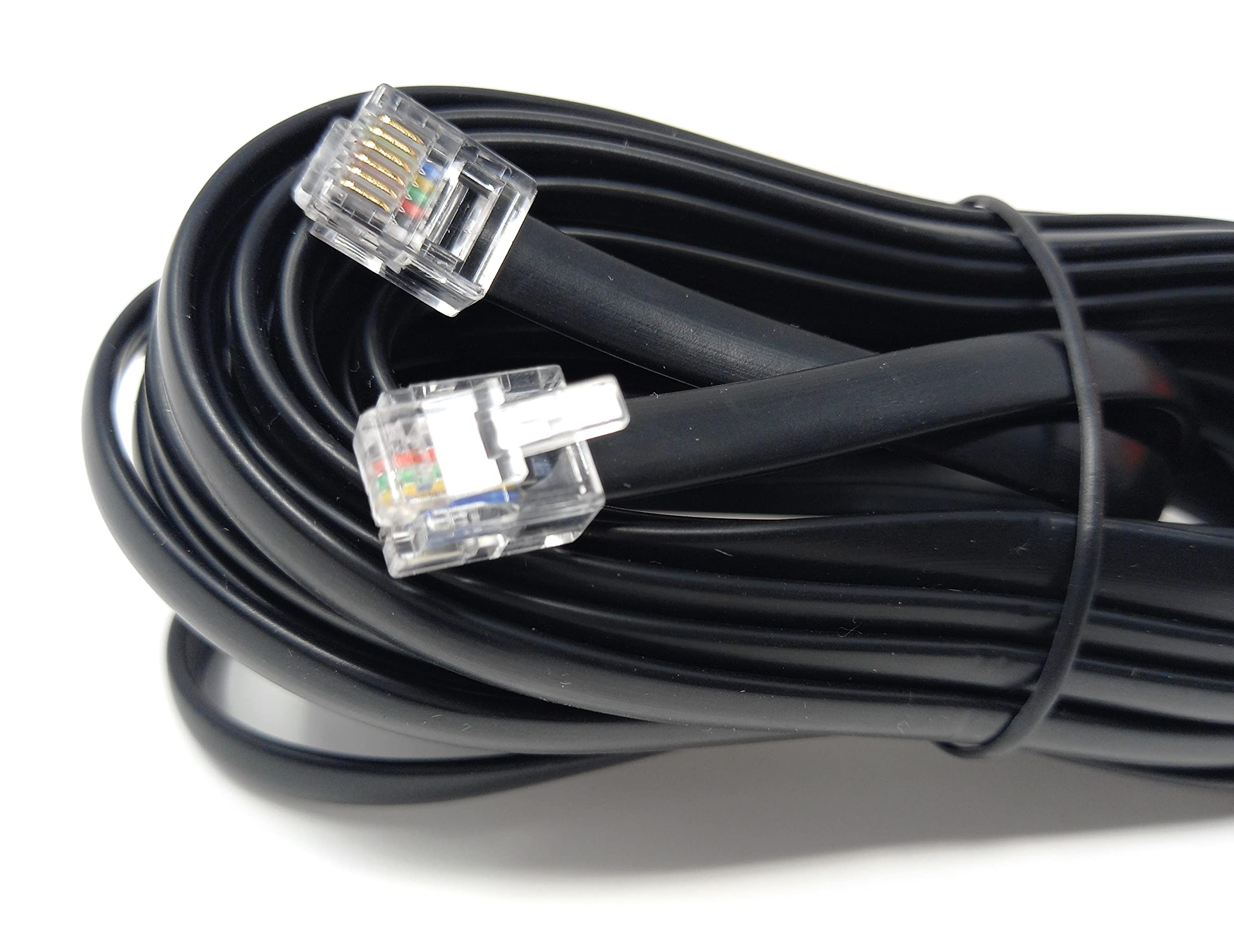 DRUT FLAT RJ12 to RJ12 6P6C Cable Lead Plug to Plug (RJ11 with 6 pin Wire)