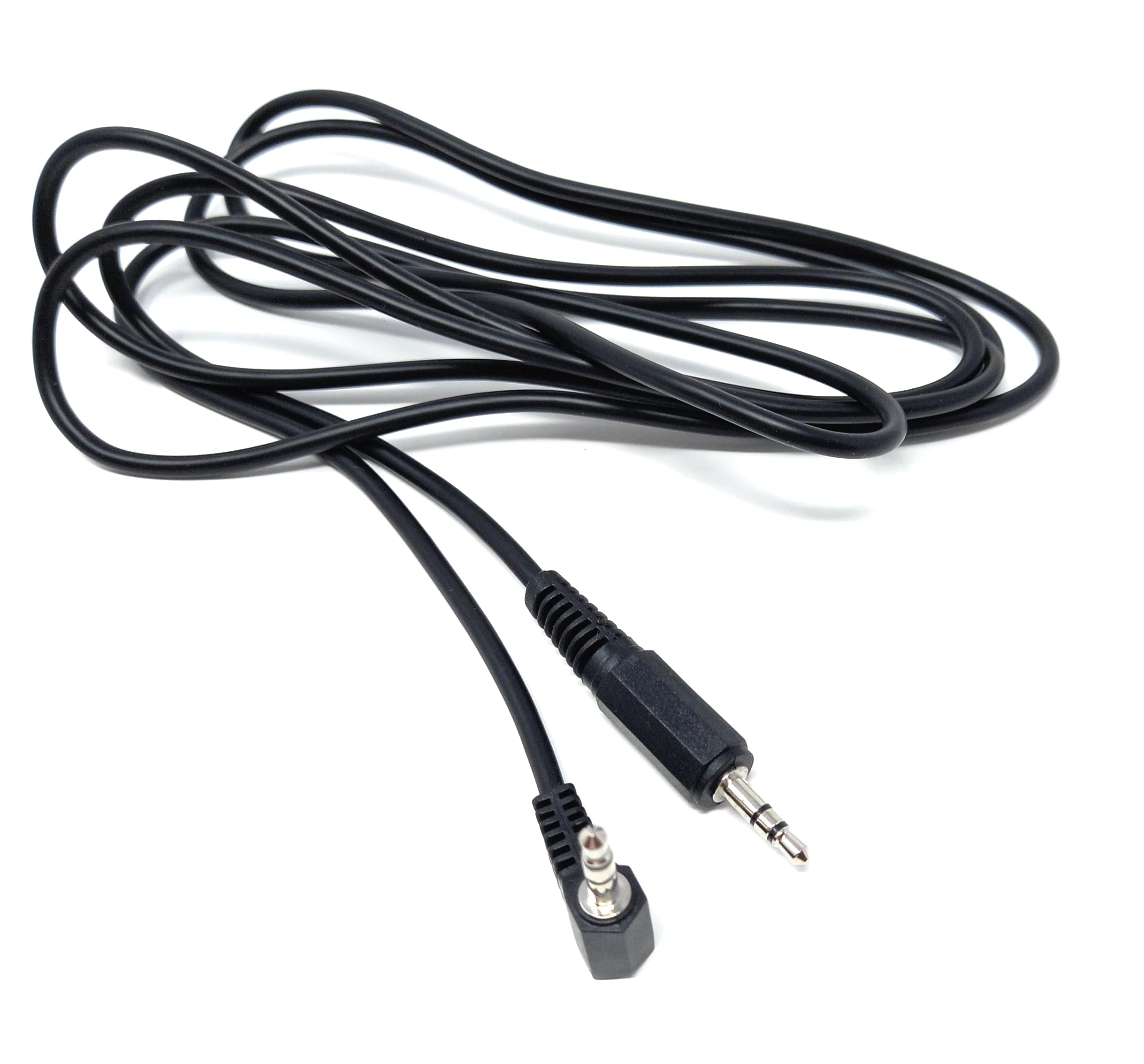 DRUT 2m Right Angled 3.5mm Stereo Jack to 3.5mm Jack Audio Cable Lead Nickel Ends 6.5ft