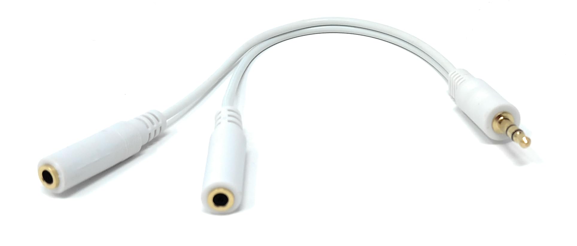 DRUT 3.5mm Jack to Dual Audio Splitter Cable, Stereo Headphone Microphone Adapter for Phones, Tablets, PC, Gold Plated