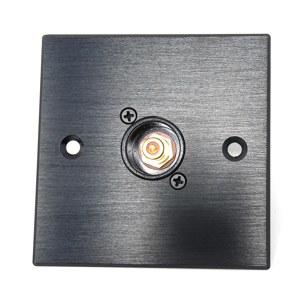 Brushed Aluminium Single RCA Phono Socket Female AV Audio Video D-Series Outlet Wall Faceplate – Durable Metal Plate with Screws Included