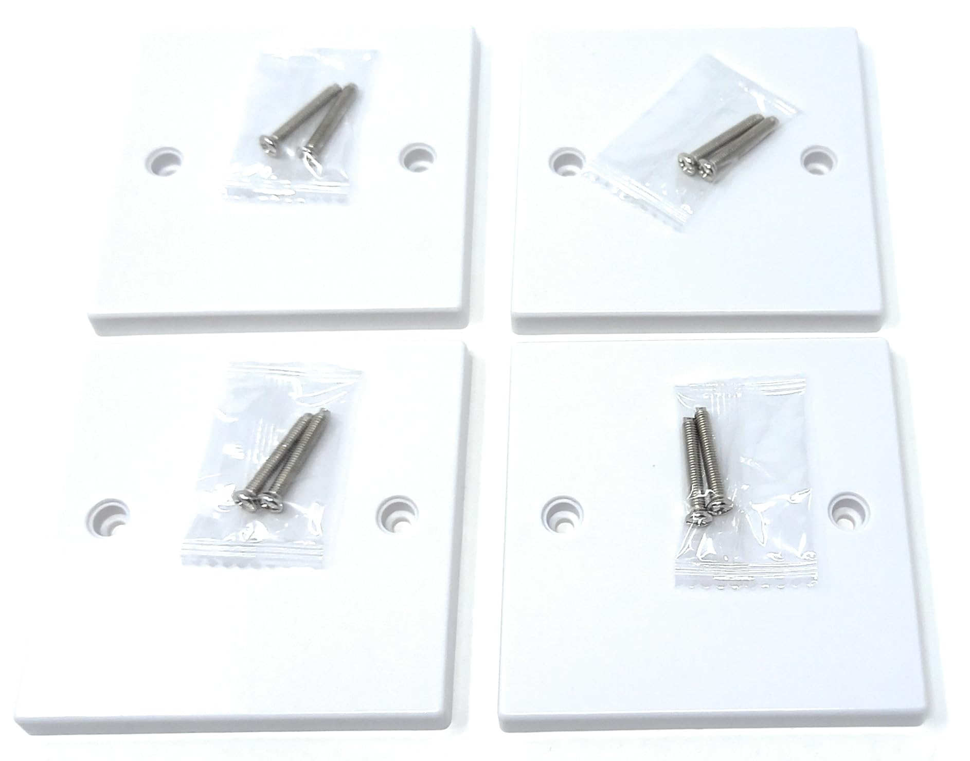 Single Blanking Plate Cover for Electrical Sockets Back Box White Finish, With Screws (86mm x 86mm)