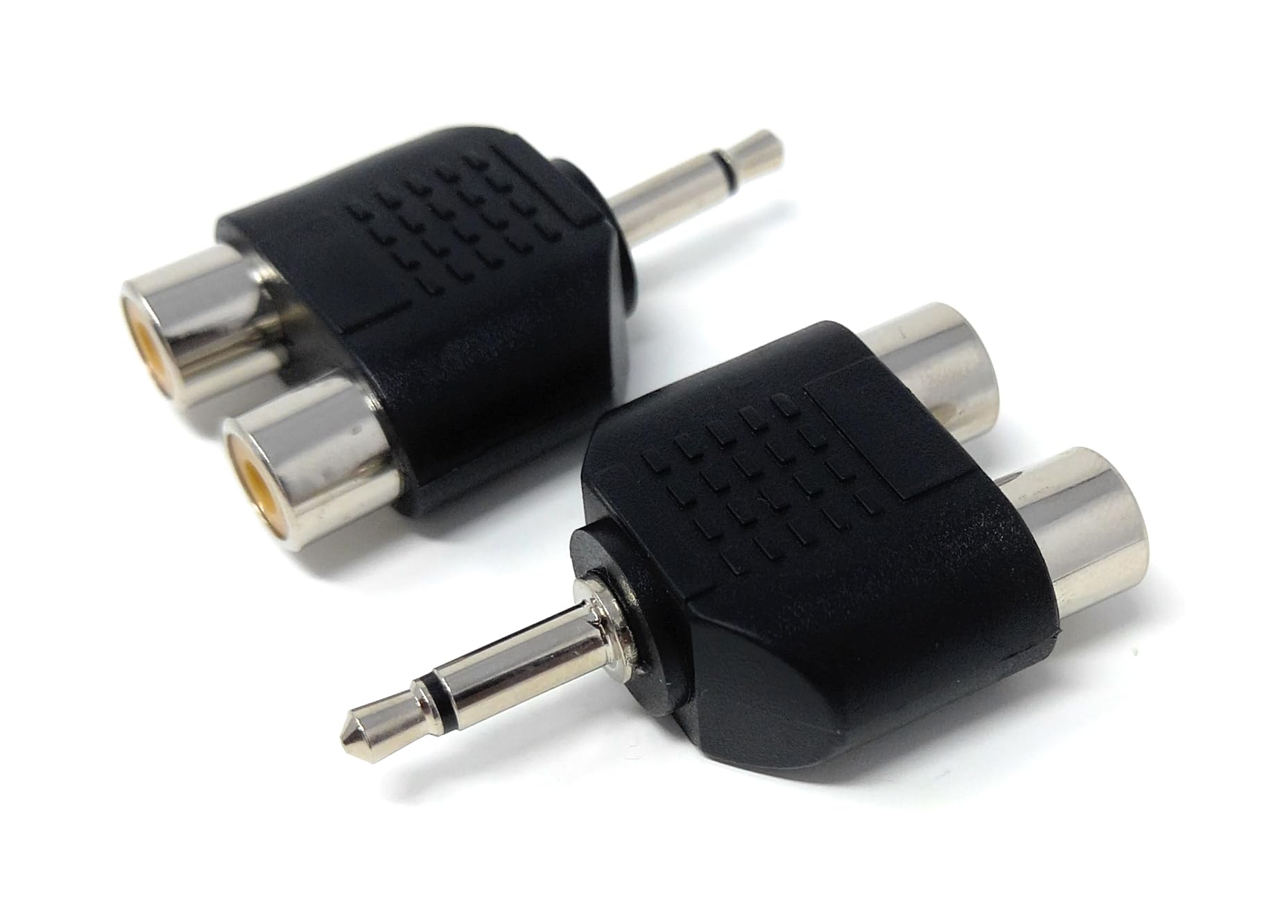 DRUT 3.5mm MONO Jack to 2 x RCA Female Phono Connectors Plugs Audio Video Cable Adapter