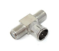 DRUT F Type Push On Male Plug to 2 x Female Screw on Sockets Adapter Antenna Cable Splitter