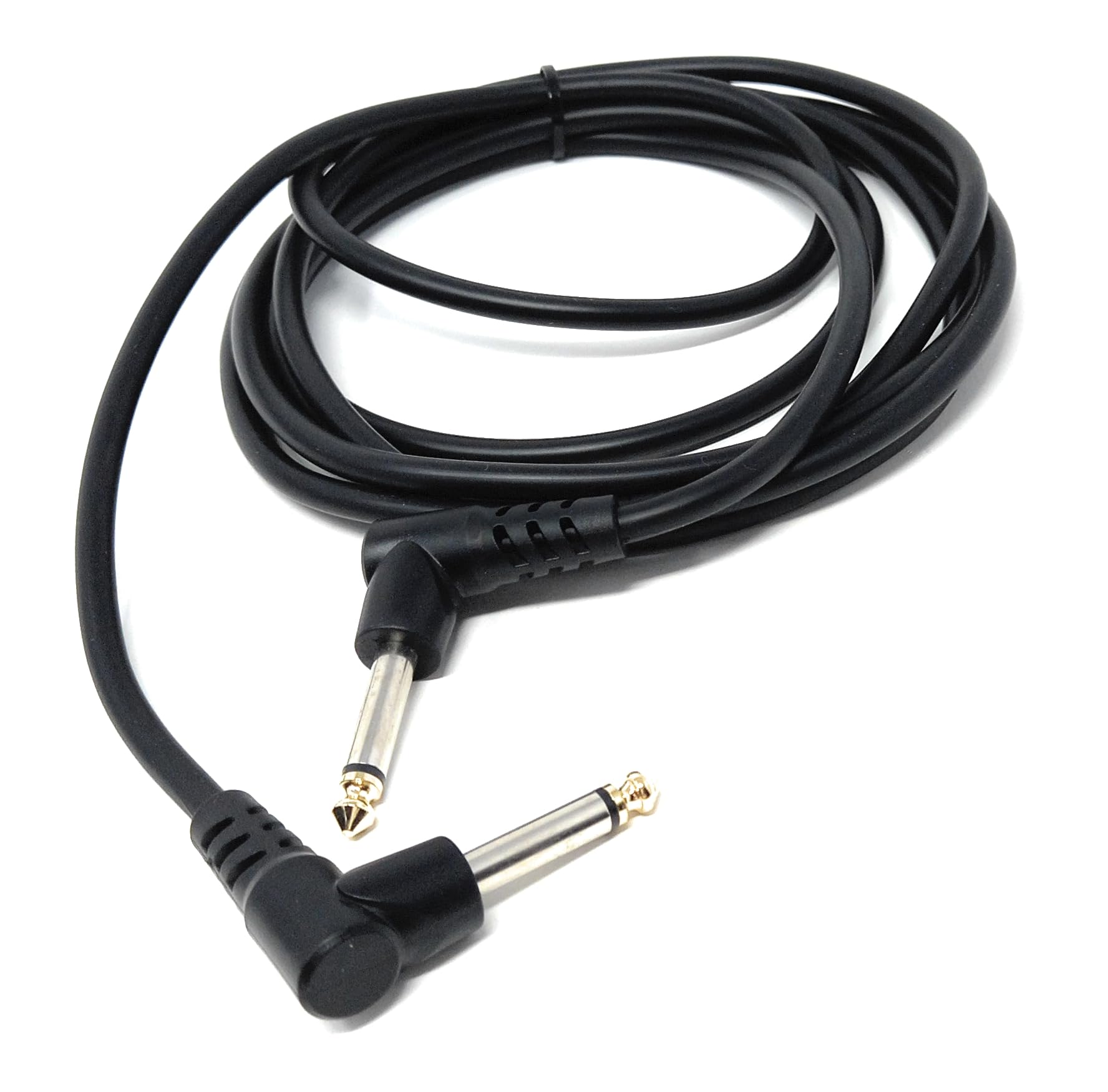 6.35mm Right Angle TS Instrument Cable - 90 Degree 1/4 Inch Mono Guitar Patch Cable for Amps, Mixers, and Pedals