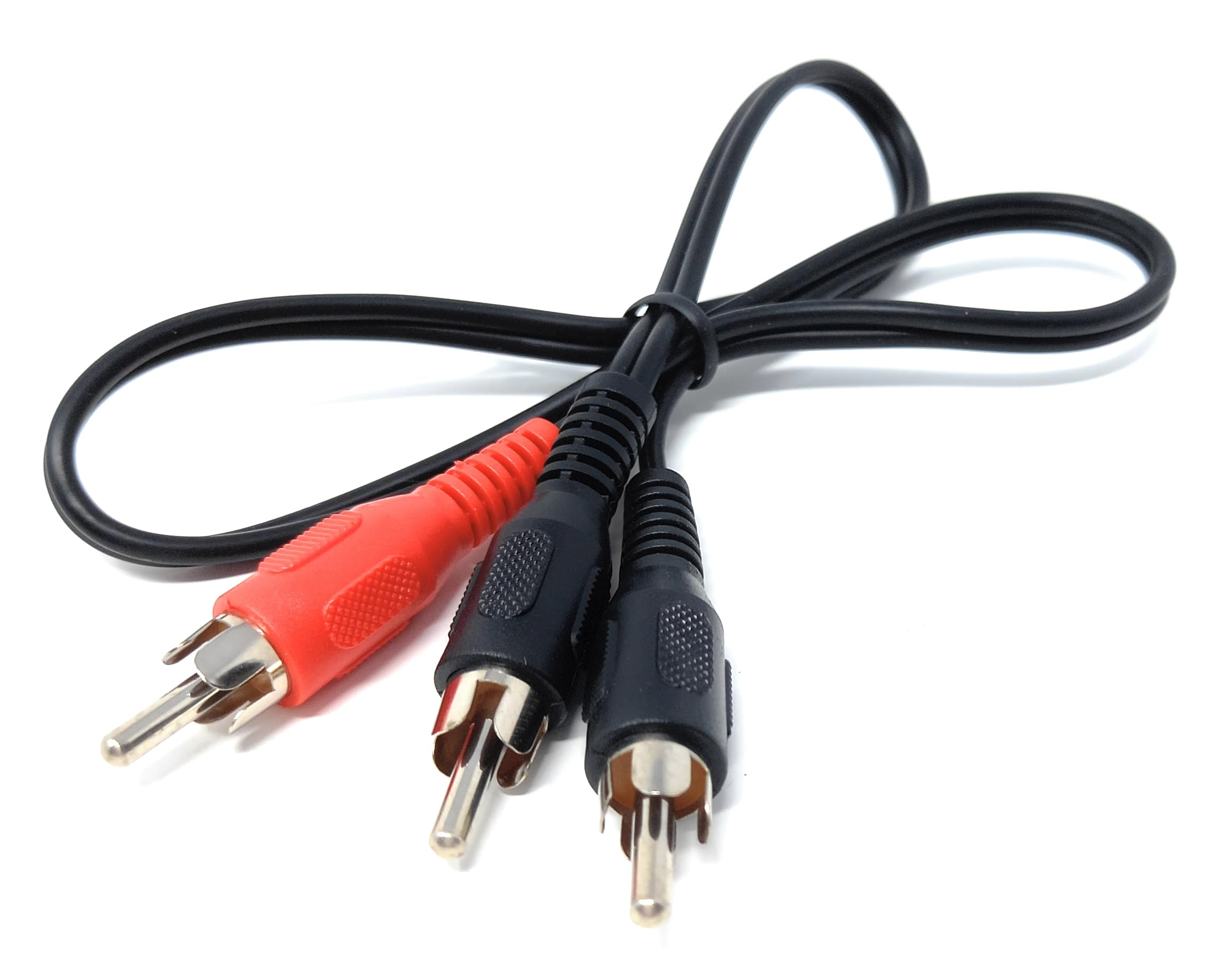 DRUT Single RCA Phono Plug to Twin 2 x RCA Phono Plugs Y Splitter, Combiner Cable