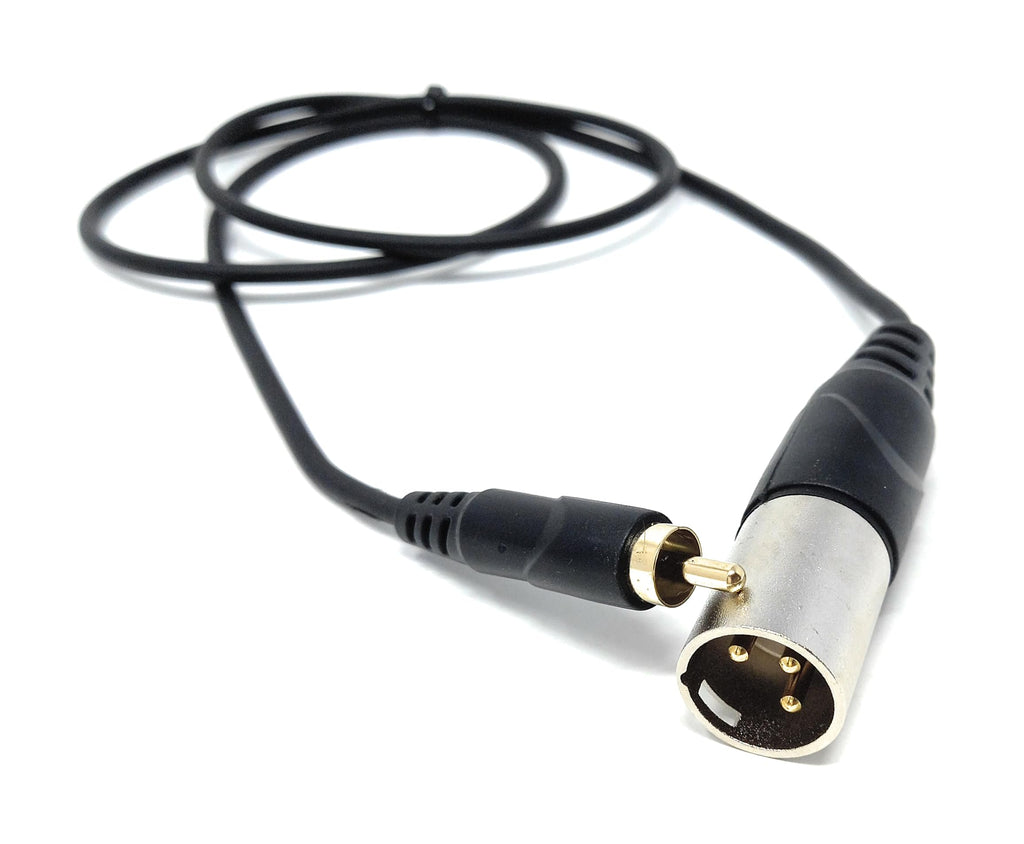 DRUT 3-Pin Male XLR to RCA Phono Single Plug Cable for HiFi Audio, Music Instruments, Mixer, Microphone Lead, Cable, Gold Plated
