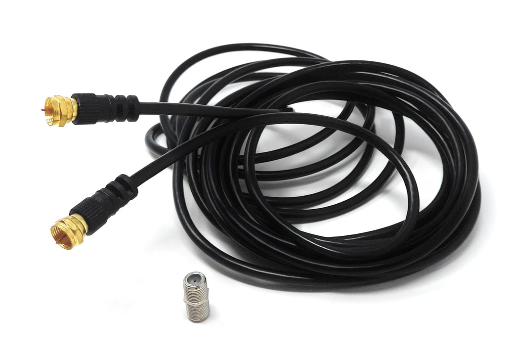 DRUT F-Type Connector TV RG6 Cable With (F-Type Female Coupler) Compatible With STB, Dish TV, Satellite, Antenna Coax Cable Lead